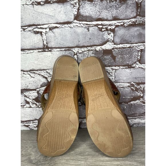 Dansko Sapphire Brown Leather Lacy Cutout Slides Sandals Women’s Sz 39EU/8.5M US - Picture 11 of 16